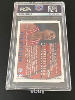 Allen Iverson signed 1996 Topps Chrome Rookie Card 171 PSA DNA Slabbed Auto C866