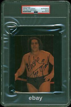 Andre The Giant Authentic Signed 3.5x5.5 Postcard Autographed PSA/DNA Slabbed