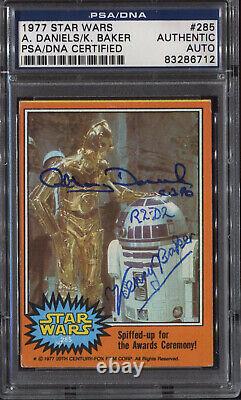 Anthony Daniels Kenny Baker Signed 1977 Star Wars Card PSA/DNA Auto Autograph
