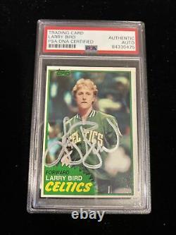 Autographed Larry Bird Signed 1981 Topps NBA Card PSA DNA AUTO AUTHENTIC Celtics