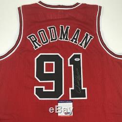 Autographed/Signed DENNIS RODMAN Chicago Red Basketball Jersey PSA/DNA COA Auto