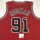 Autographed/signed Dennis Rodman Chicago Red Basketball Jersey Psa/dna Coa Auto