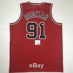 Autographed/Signed DENNIS RODMAN Chicago Red Basketball Jersey PSA/DNA COA Auto