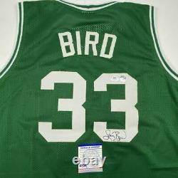 Autographed/Signed LARRY BIRD Boston Green Basketball Jersey PSA/DNA COA Auto