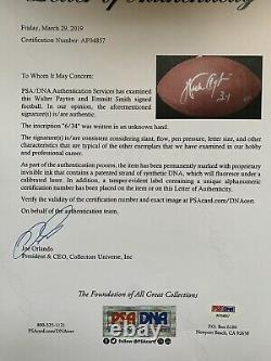 Autographed Walter Payton & Emmitt Smith PSA DNA Signed Football Bears JSA BAS