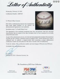 BABE RUTH YANKEES Single Signed/Autographed Sweet Spot Baseball PSA/DNA 152584