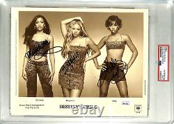 BEYONCE +2 Destiny's Child Signed Autographed 8x10 Photo PSA/DNA Slabbed
