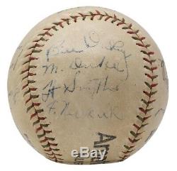 Babe Ruth Lou Gehrig +10 Yankees Signed Baseball withCase PSA/DNA AH41195