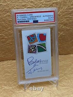 Ben & Jerry Ice Cream PSA/DNA Authenticated Autographed Signed Business Card