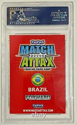 Brazil Cosmos Pele Signed Topps Match Attax 100 Club Card PSA DNA Slabbed