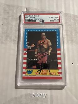 Bret Hart Hitman Autographed 1987 Topps WWF Rookie Card PSA DNA Signed Auto