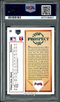 Chipper Jones Autographed 1991 Upper Deck Rookie Card #55 Braves Psa/dna 186371