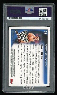 Cody Rhodes PSA/DNA 2010 Topps WWE Card #39 Signed Autographed Auto, Serial #'d
