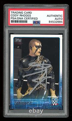 Cody Rhodes Stardust PSA/DNA 2015 Topps WWE Card #73 Signed Autographed Auto