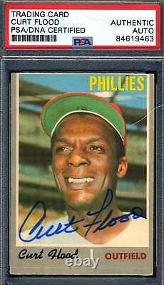 Curt Flood PSA DNA Signed Rare 1970 O-Pee-Chee Topps Autograph