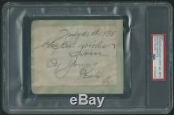 Cy Young Signed & Graded 8/10 Autographed Cut Psa/dna Certified Authentic Hof