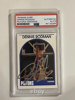 Dennis Rodman Signed 1989 NBA HOOPS Card PSA/DNA AUTO AUTHENTIC AUTOGRAPH