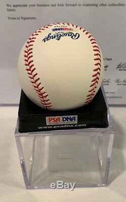Derek Jeter Autographed Signed Official MLB Baseball PSA DNA Full Letter COA