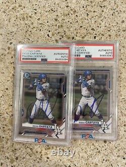 Diego Cartaya 2021 Bowman Chrome PSA/DNA AUTO AUTHENTIC SIGNED DODGERS #155 QTY