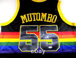 Dikembe Mutombo / Autographed Denver Nuggets Throwback Jersey / PSA/DNA ITP