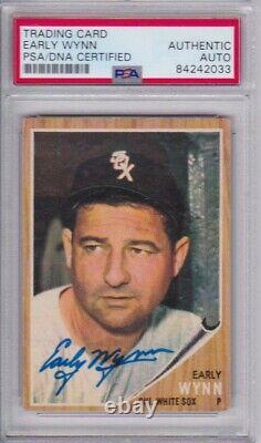 EARLY WYNN 1962 Topps #385 PSA/DNA certified Signed Autograph Chicago White Sox