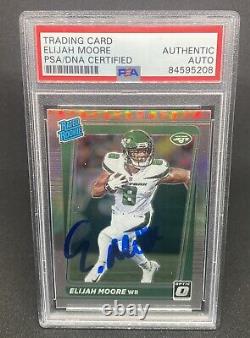 Elijah Moore Signed Auto 2021 Rc Donruss Silver Rated Rookie Card Psa/dna