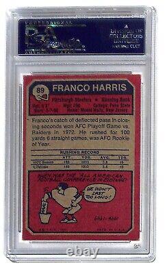 Franco Harris Autographed 1973 Topps Rookie Card RC #89 PSA/DNA 7040