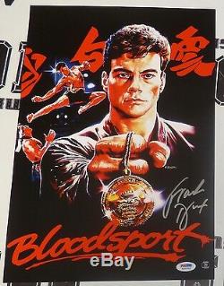 Frank Dux Signed 11x17 Bloodsport Movie Poster PSA/DNA COA Jean-Claude Van Damme