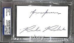Frank Lucas & Richie Roberts Signed Index Card PSA/DNA COA American Gangster