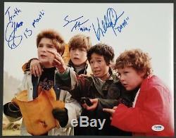 GOONIES Cast (3) Signed 11x14 Photo with Character Name Inscriptions PSA/DNA LOA