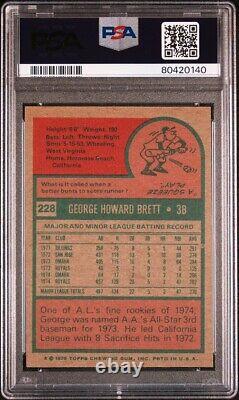 George Brett HOF Signed 1975 Topps 228 RC Rookie AUTO Inscription PSA/DNA PSA 6