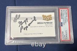 Gregg Popovich PSA/DNA Authenticated Autographed Signed Business Card