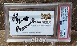 Gregg Popovich PSA/DNA Autographed Signed Business Card San Antonio Spurs