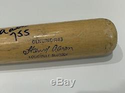 Hank Aaron 755 Braves Signed Autograph Louisville Slugger Bat PSA DNA