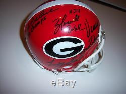 Herschel Walker 80 Georgia Bulldogs Team, Larry Munson Psa/dna Signed Mini Helmet