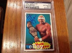Hulk Hogan Autographed SIGNED ROOKIE CARD 1985 Topps #16 PSA/DNA MINT card