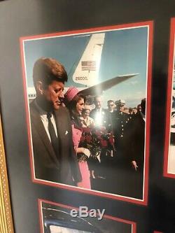 JFK JOHN F. KENNEDY- DNA Bloodstained Leather Dallas Limo+ Autographed Photo-PSA