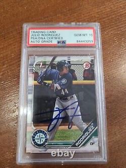 JULIO RODRIGUEZ signed Bowman 1st PSA/DNA certified graded 10