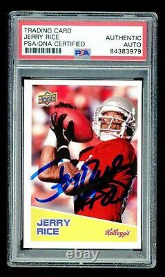 Jerry Rice PSA/DNA Auto 2008 Upper Deck Kellogg's Autographed Signed Card