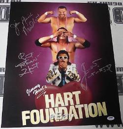 Jim Neidhart Jimmy Bret Hart Foundation Signed WWE 16x20 Photo PSA/DNA Autograph