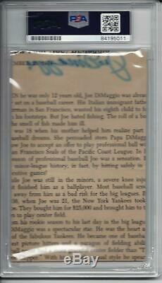 Joe DiMaggio Autographed Newspaper Photo PSA/DNA Certified