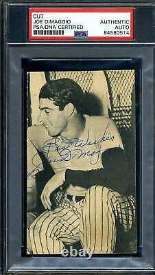 Joe Dimaggio PSA DNA Coa Signed Vintage Yankees Photo Autograph
