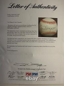 Joe Dimaggio Psa/dna Certified Signed Rawlings Official Al Baseball Autographed