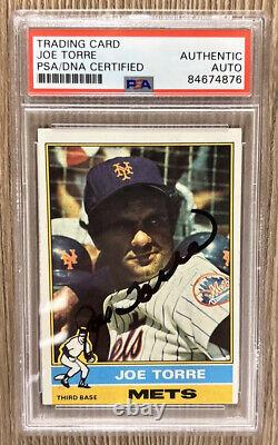 Joe Torre Signed Card 1976 Topps PSA/DNA AUTO AUTHENTIC YANKEES METS AUTOGRAPH