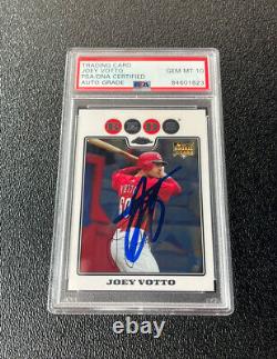 Joey Votto Signed 2008 Topps Chrome Rookie Card #196 Psa/Dna GEM MT 10 AUTO