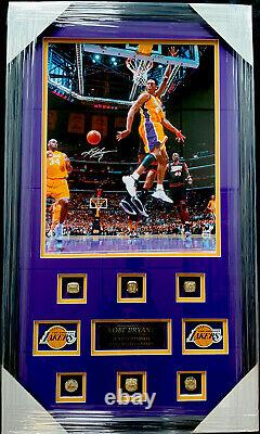 KOBE BRYANT LA Lakers Signed Autographed AUTHENTIC 16x20 and 6 ring set PSA/DNA