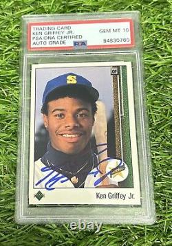 Ken Griffey Jr. 1989 Upper Deck #1 Signed Star Rookie Baseball Card PSA / DNA 10