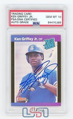 Ken Griffey Jr. Mariners Signed 1989 Donruss Rated Rookie #33 PSA/DNA 10