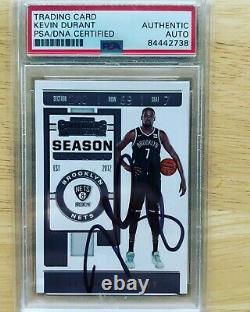 Kevin Durant SIGNED 2019 Panini Contenders IP Auto Brooklyn Nets PSA/DNA COA