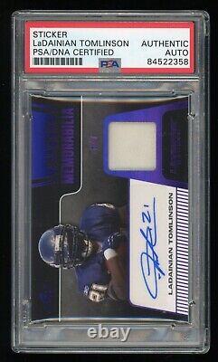 LaDainian Tomlinson PSA/DNA #6/7 2021 Leaf Ultimate Sports Auto Game Worn Patch